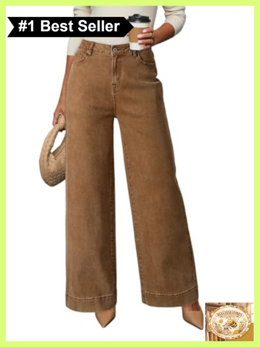 Women's High Waisted Wide Leg Stretch Denim Jeans Casual Loose Fit